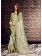 Green Silk Printed Saree with Border