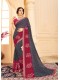 Pink Georgette Designer Printed Embroidered Saree with Border 