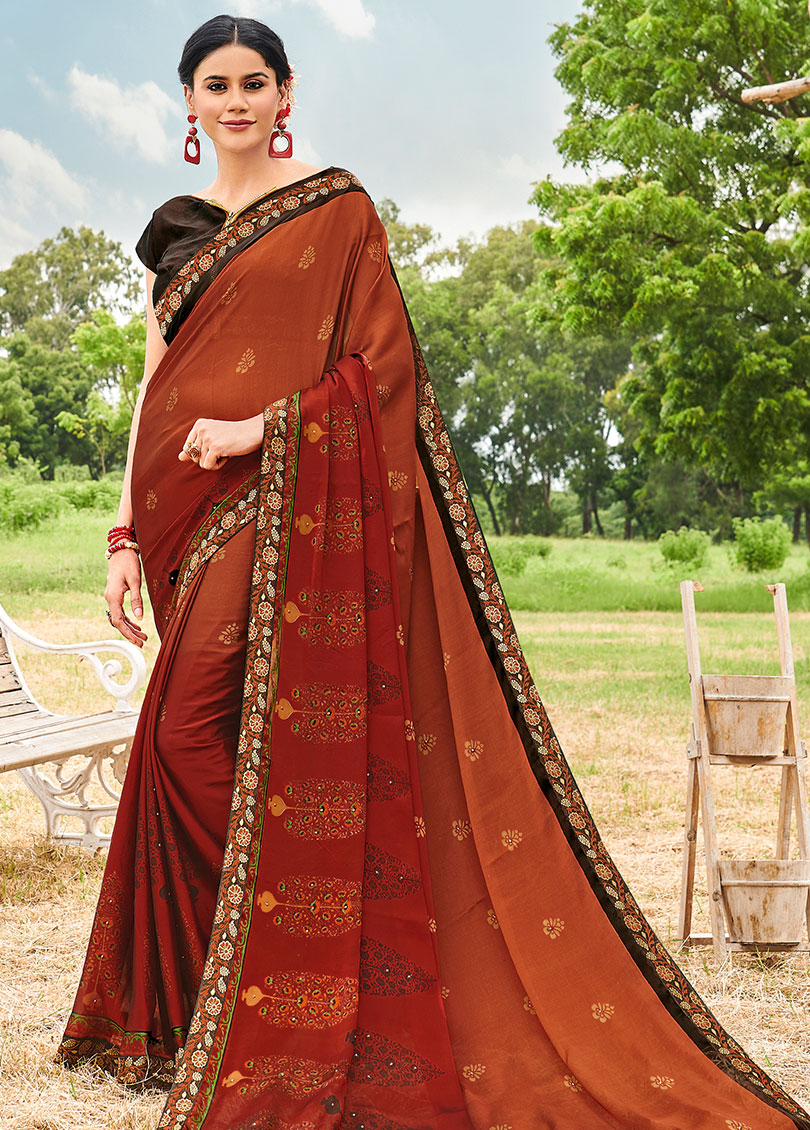 Buy Red Sarees for Women by Jinal & Jinal Online | Ajio.com